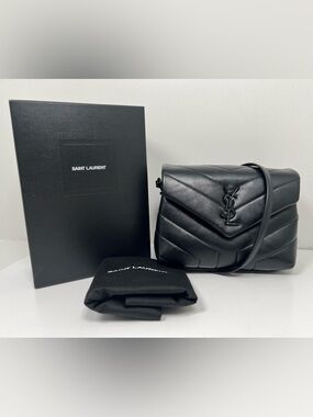 AUTHENTIC Gently Used Saint Laurent YSL Toy LouLou Crossbody Leather Bag Black
